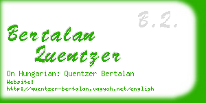 bertalan quentzer business card